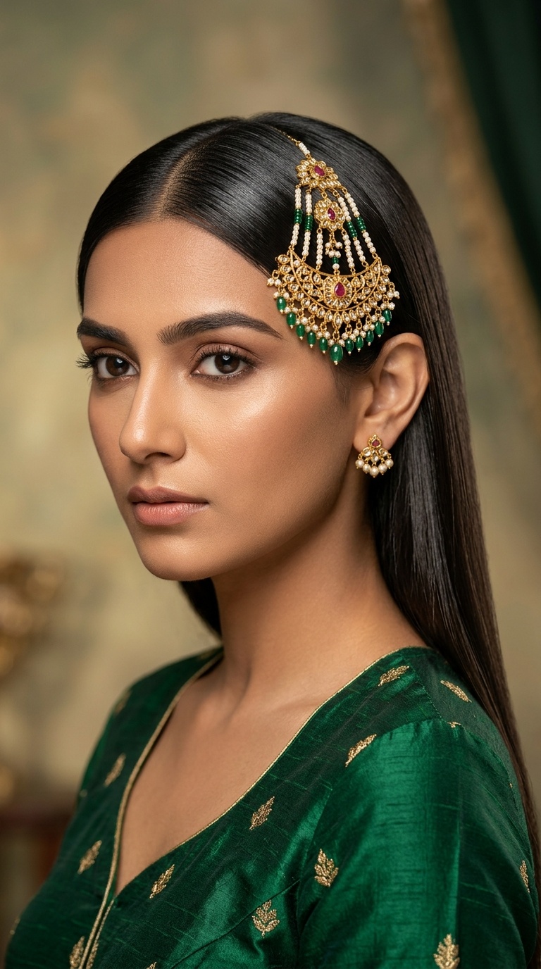 Sleek Straight Hair with a Statement Passa