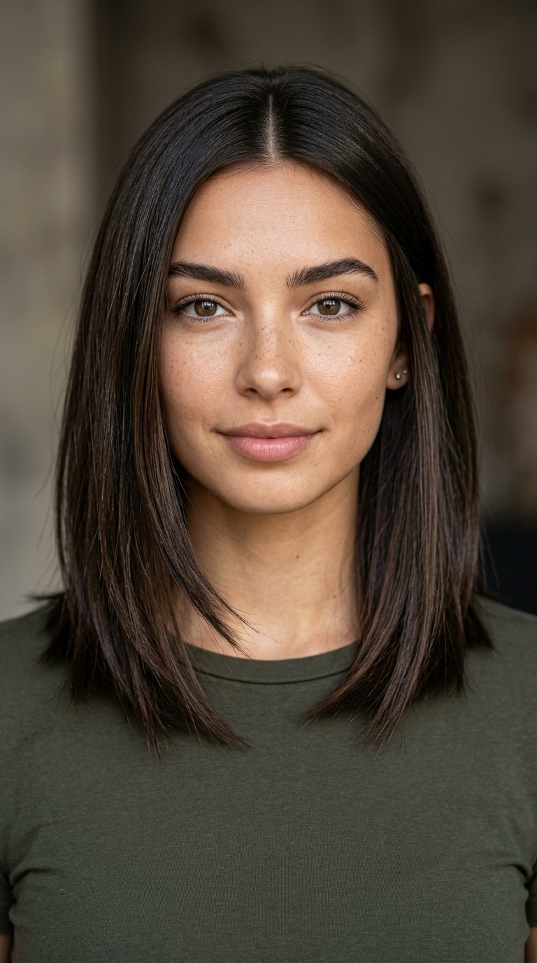 Sleek Straight Lob with Point-Cut Layers