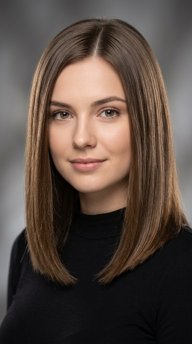 Sleek Straight Mid-Length Cut