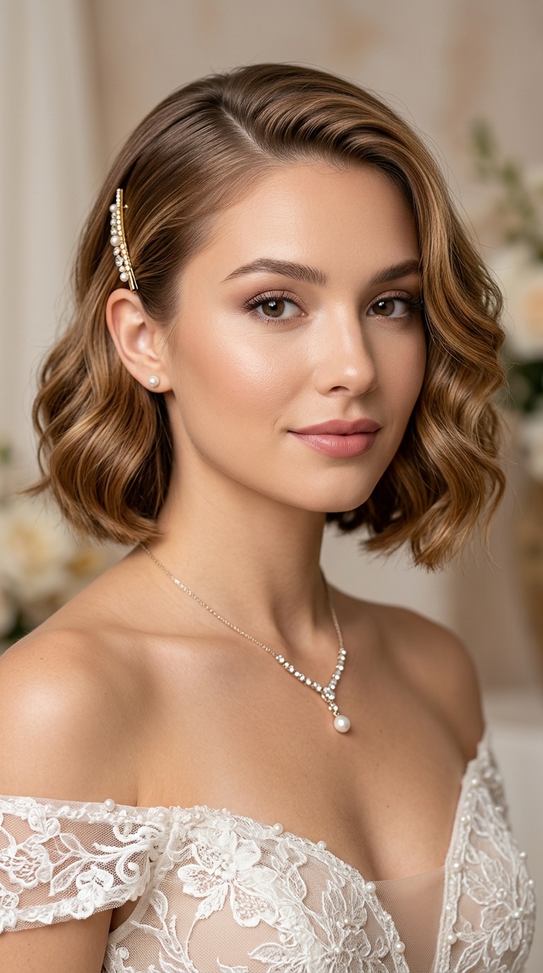 Sleek-to-Wavy Bob with Minimalist Barrette