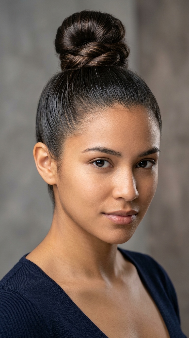 Sleek Top Knot with a Twist