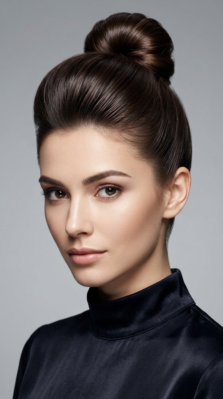 Sleek Top Knot with Bouffant