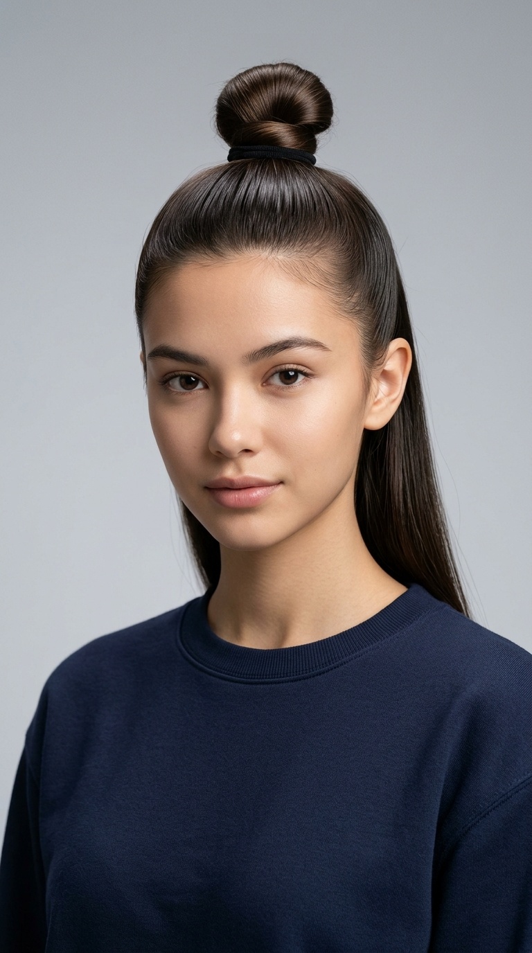 Sleek Top Knot with Elastic Tie