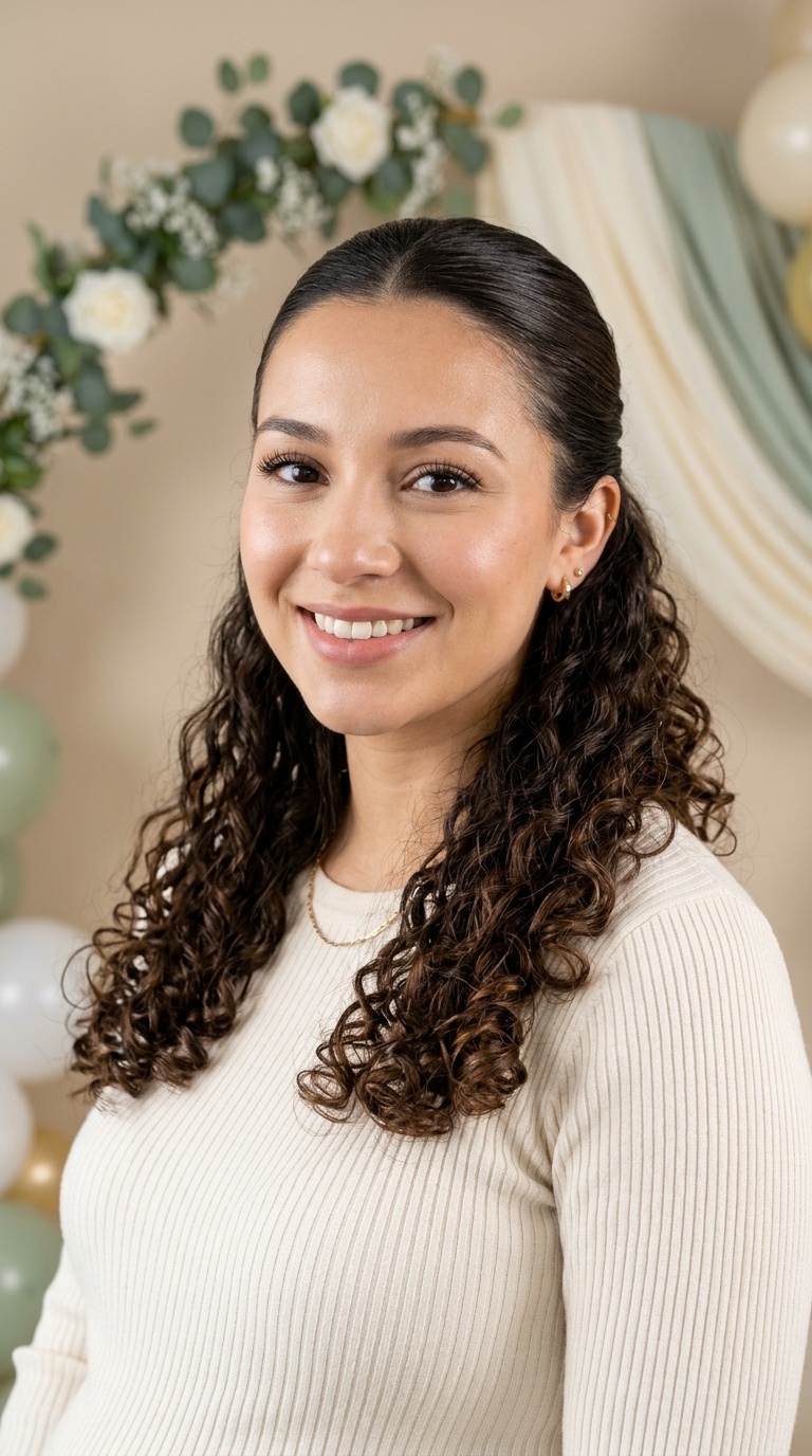 Sleek Top with Botticelli Curls