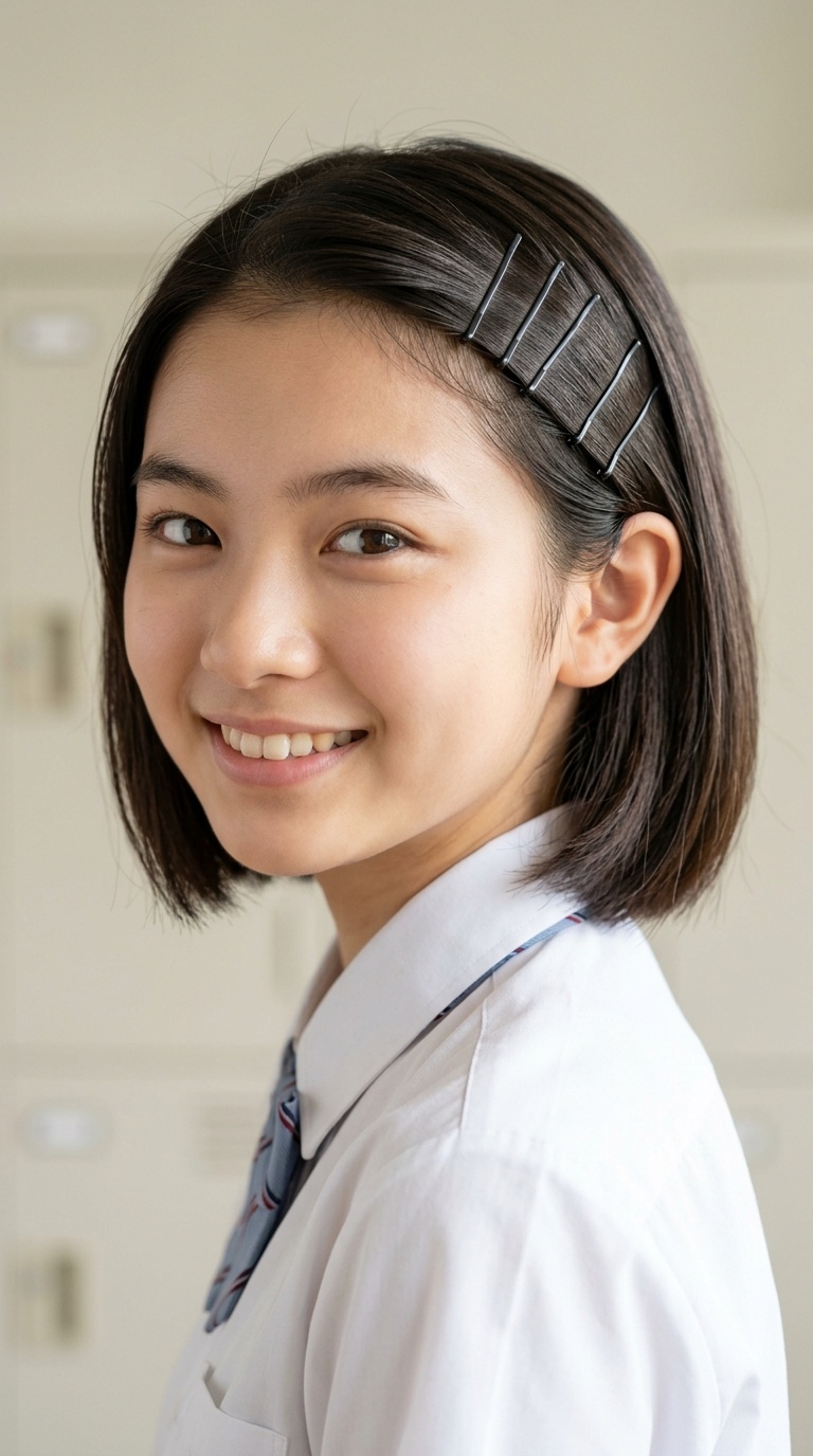 Sleek Tucked-Back Bobby Pins