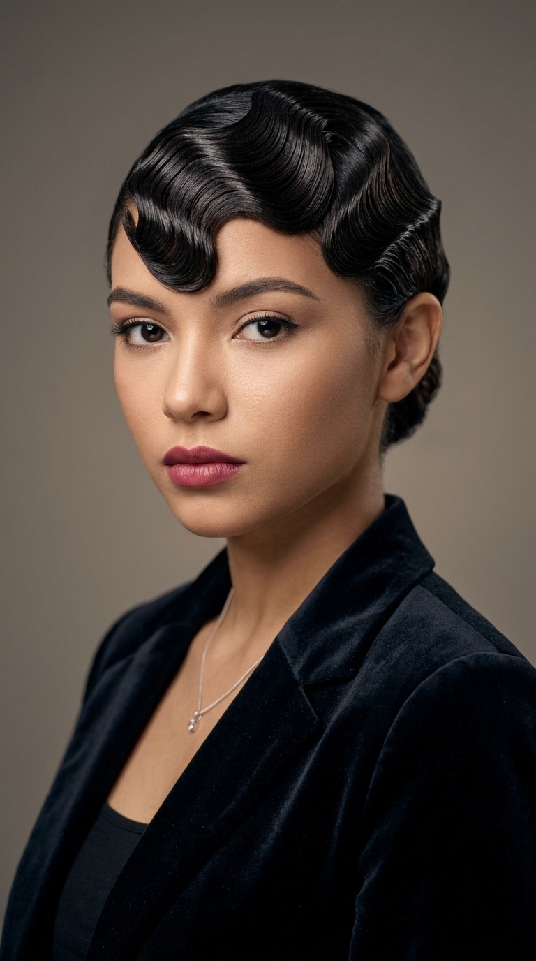 Sleek Vintage Finger Waves