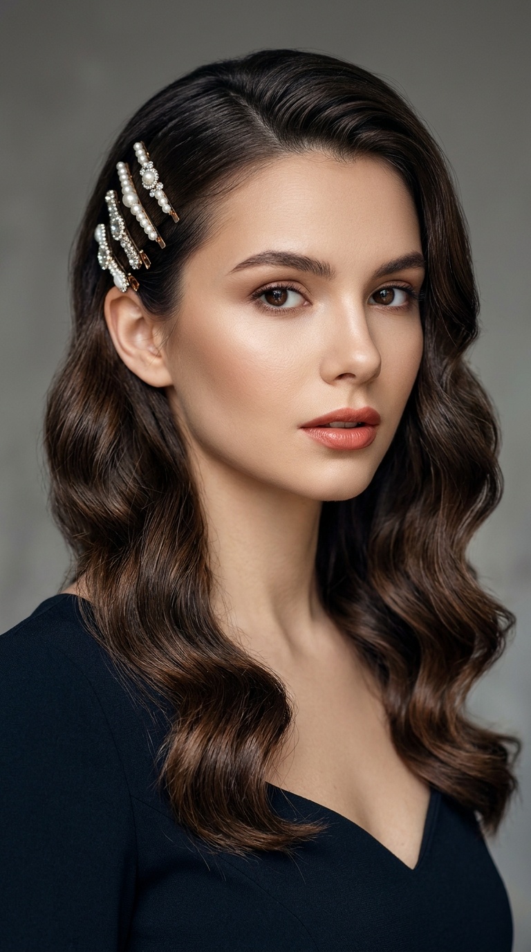 Sleek Waves with Statement Clips