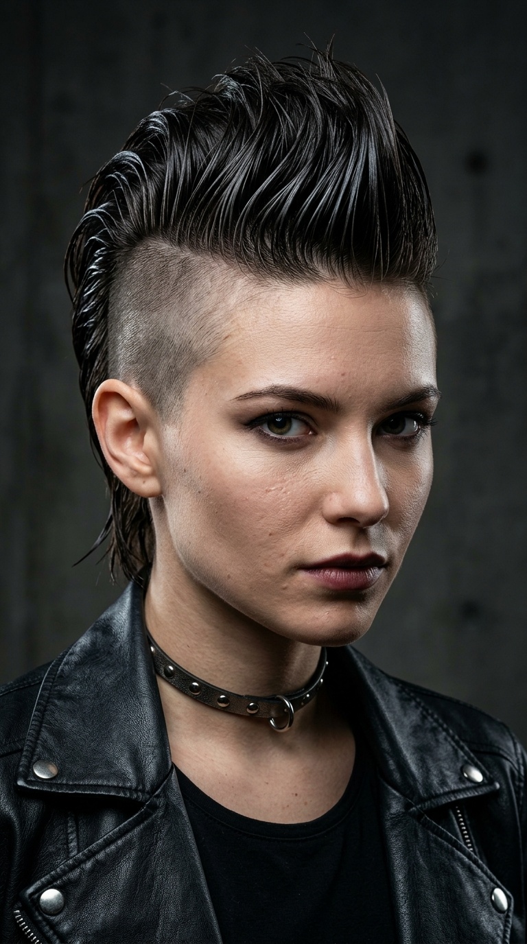 Sleek Wet-Look Faux Hawk