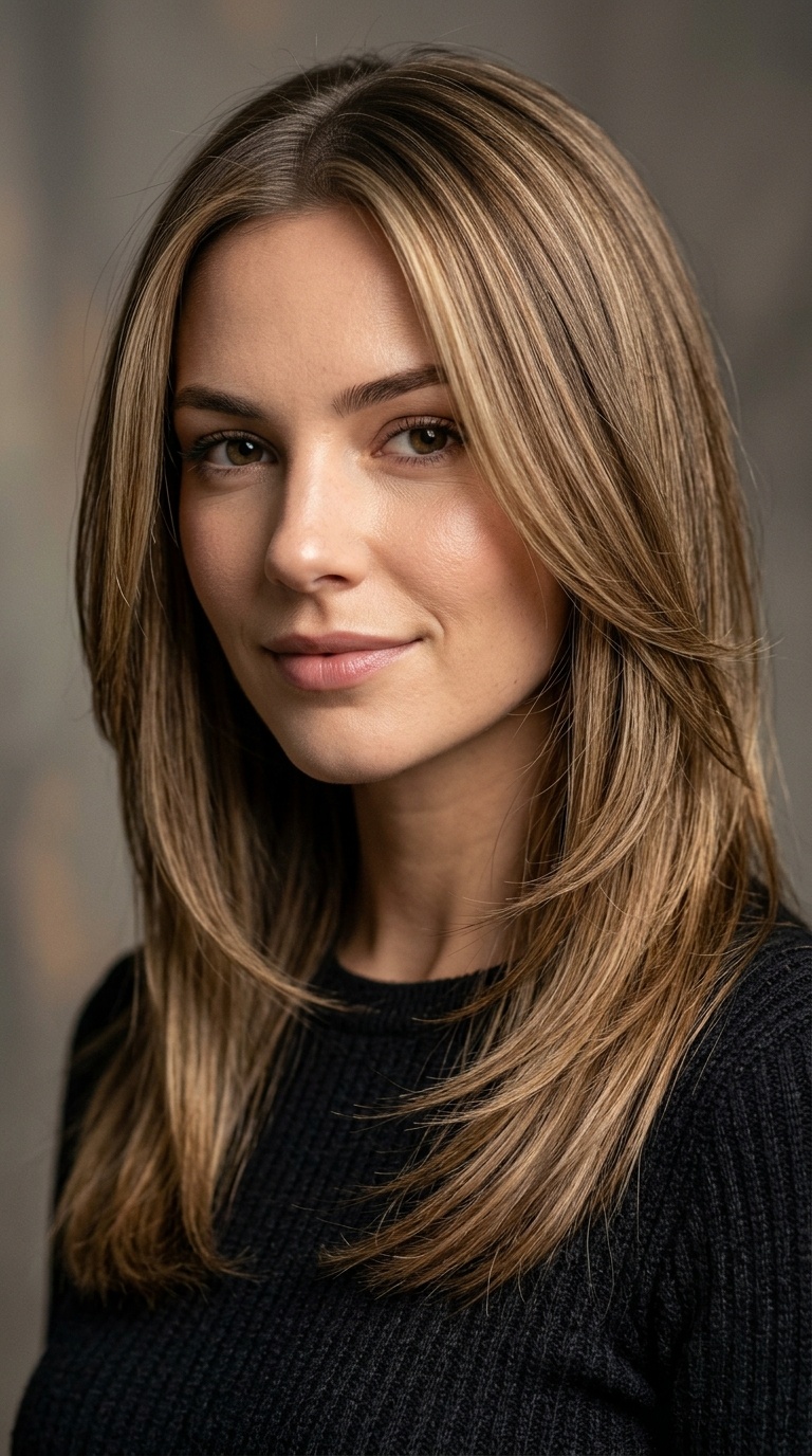 Sliced Layers for Straight Hair