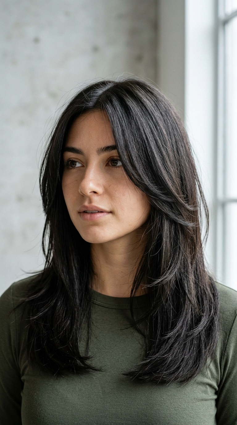 Sliced Layers for Thick Straight Hair