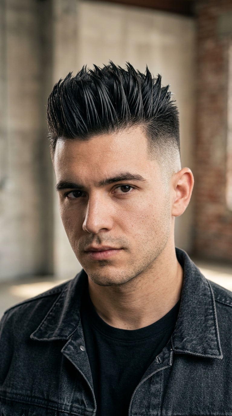 Slick-Back Spiky Pompadour with Undercut