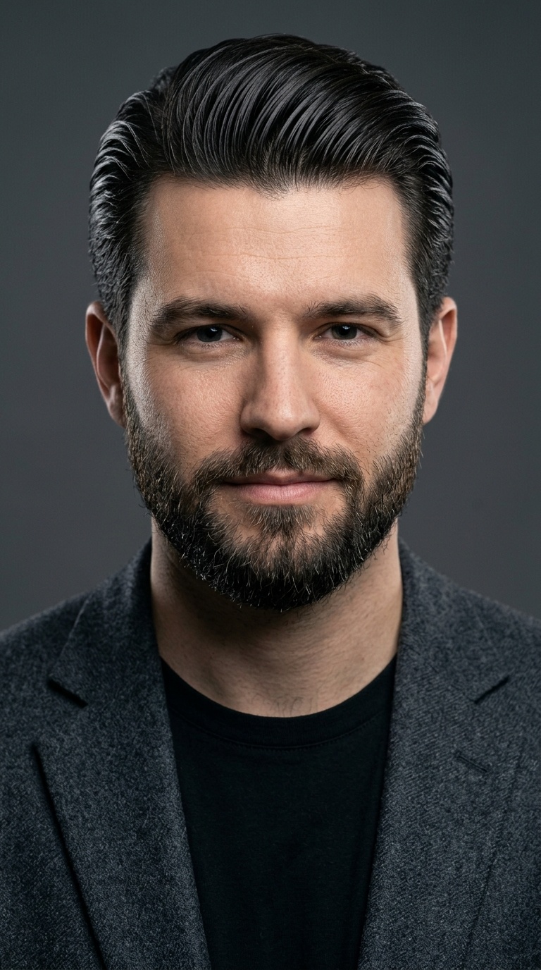 Slick Back with Beard Integration