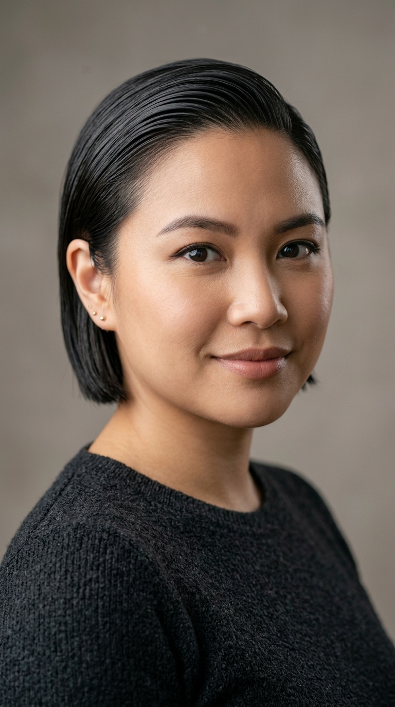 Slicked-Back Bob