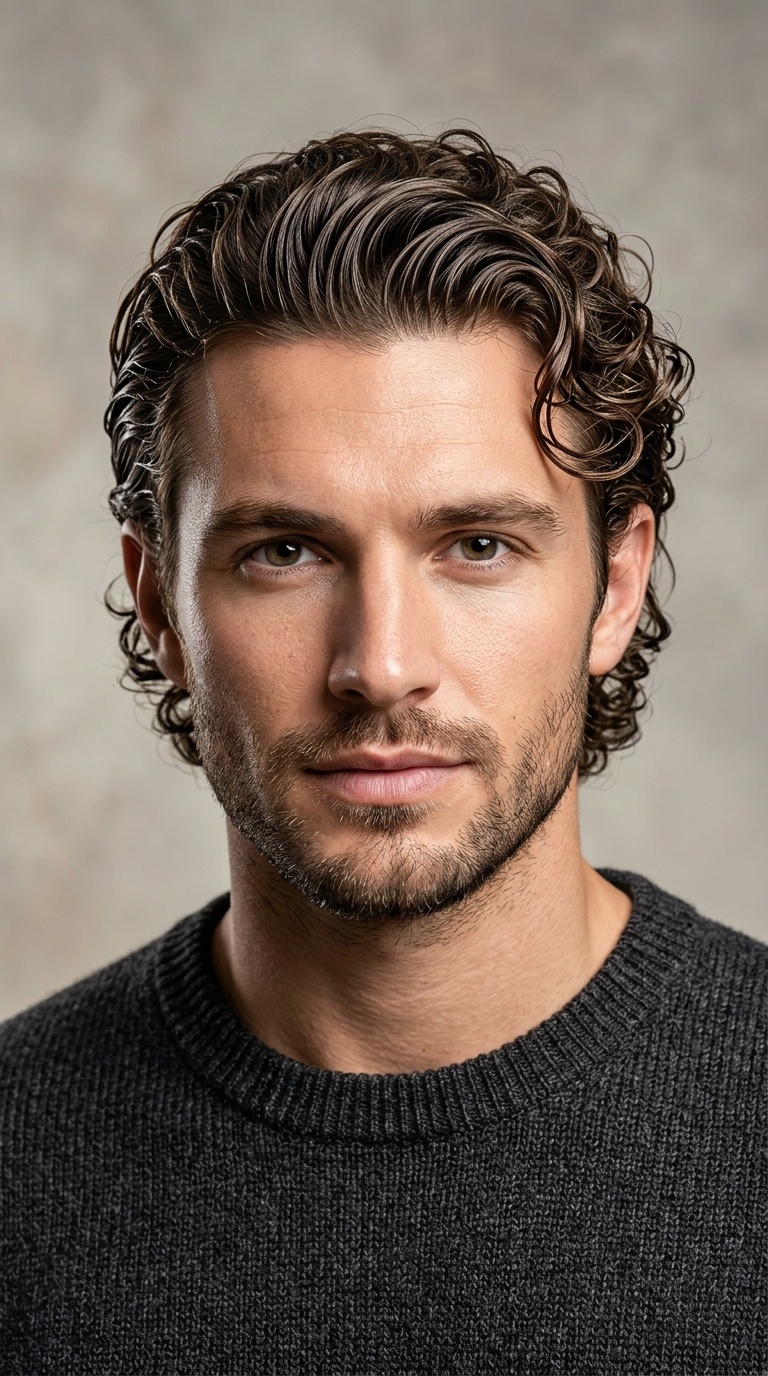 Slicked-Back Curls
