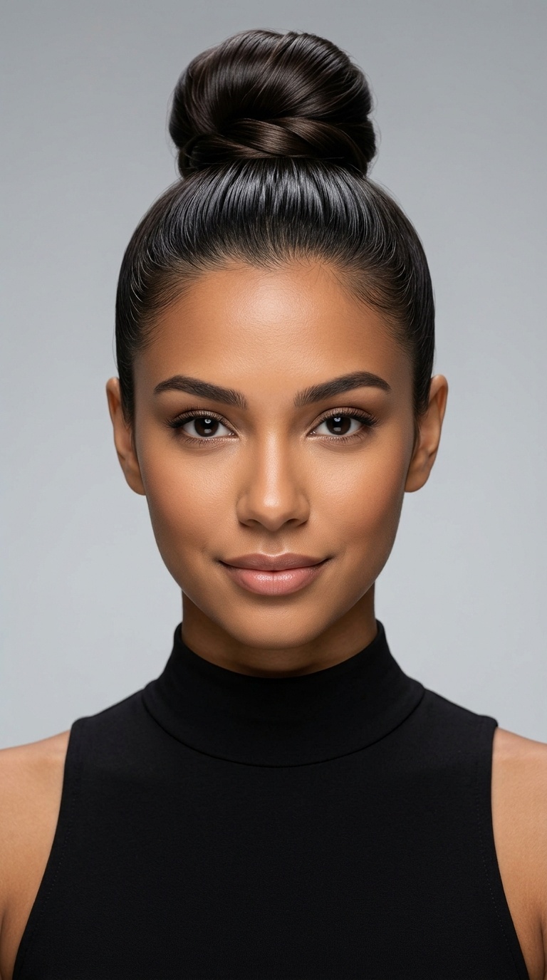 Slicked Back High Bun