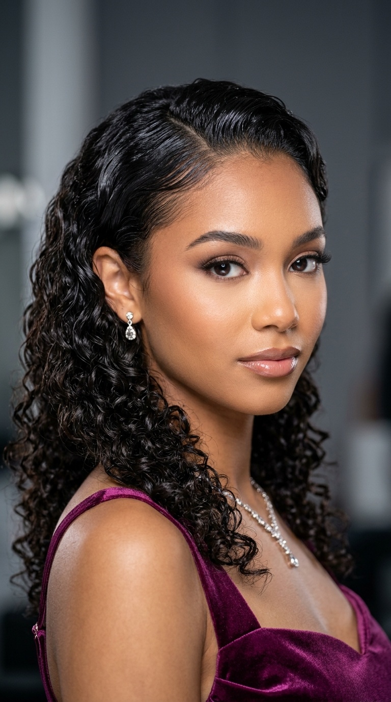 Slicked-Back Hollywood Waves