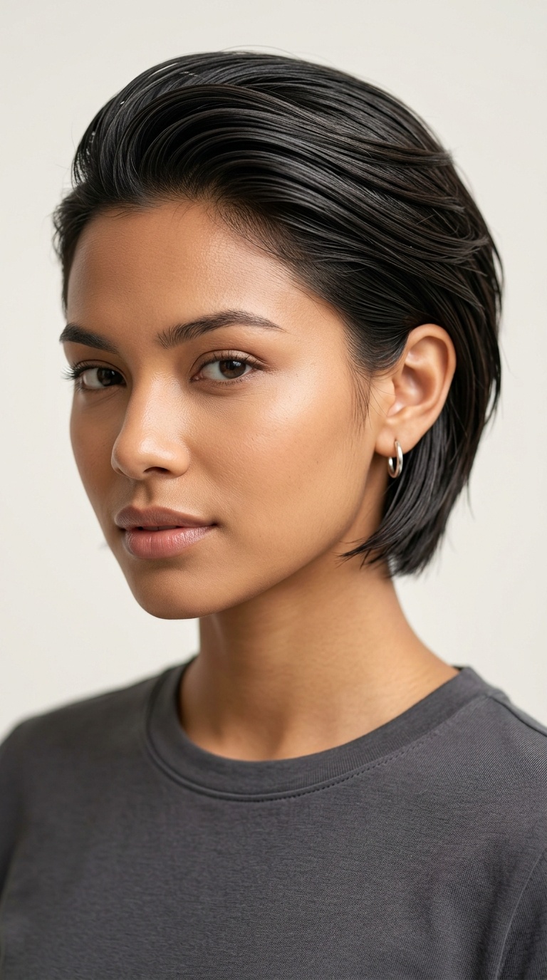 Slicked-Back Layered Bob
