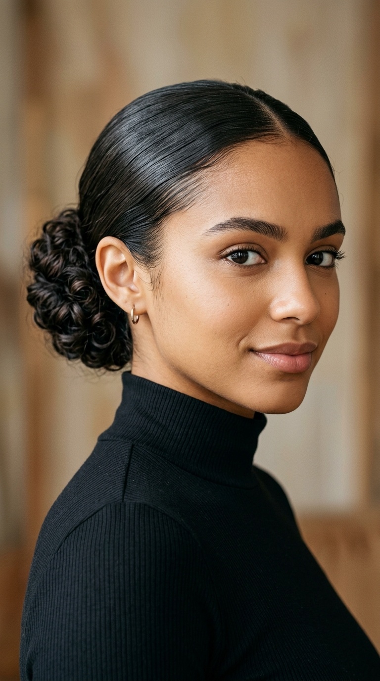 Slicked-Back Low Bun
