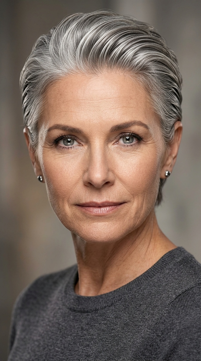 Slicked-Back Metallic Crop