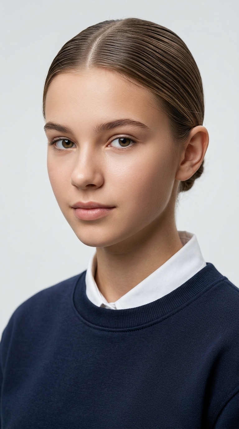 Slicked Back Middle Part