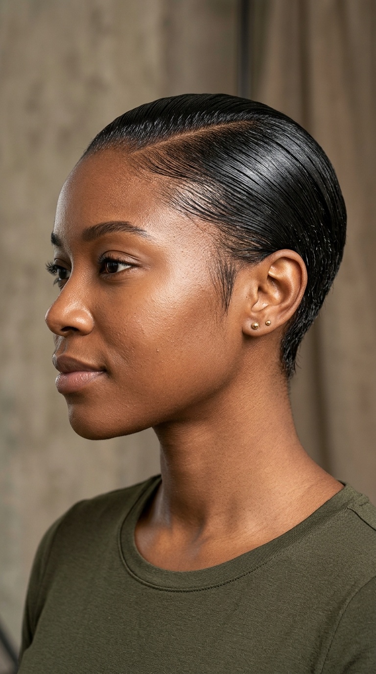 Slicked Back Minimalist Pixie