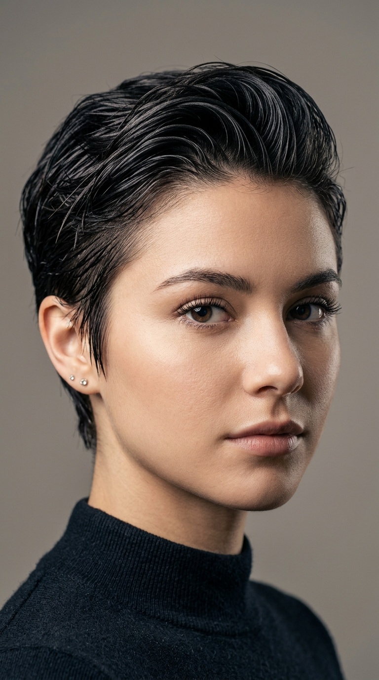 Slicked Back Piecey Pixie