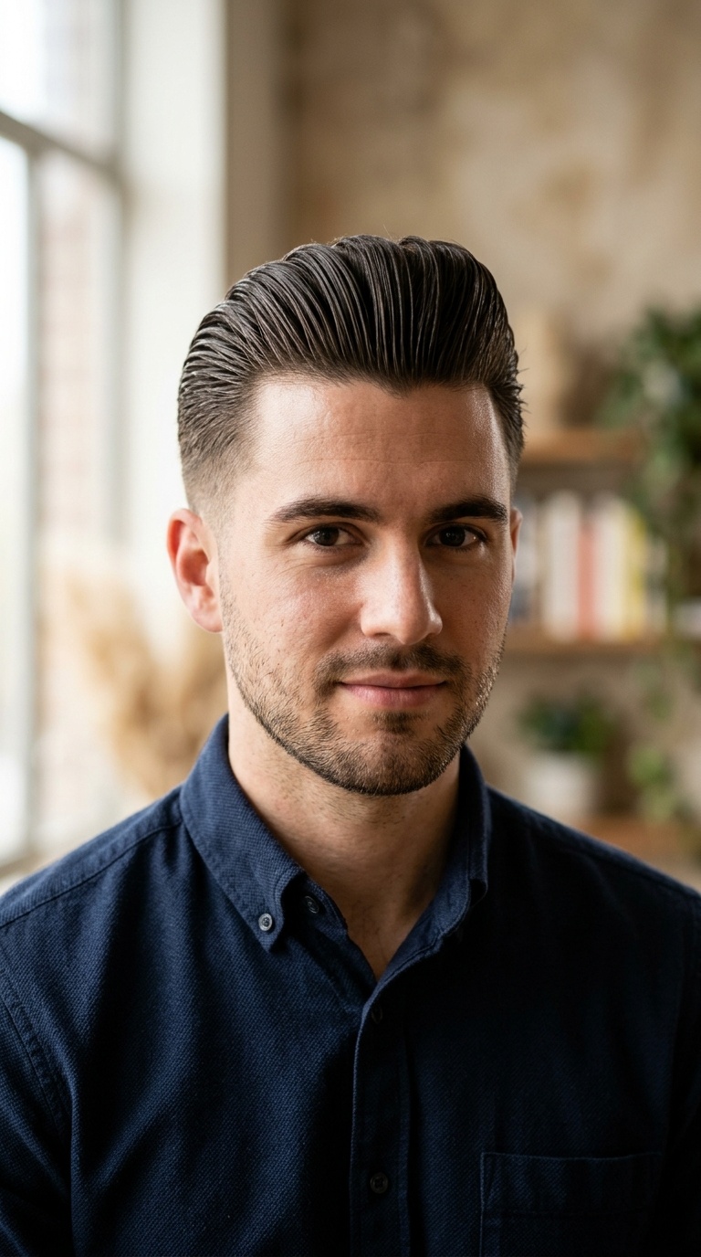 Slicked-Back Pompadour