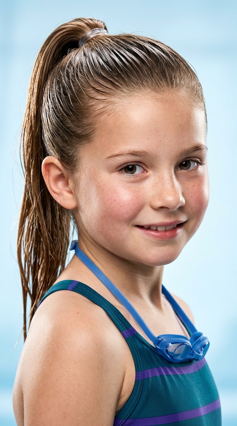 Slicked-Back Ponytail with Conditioner