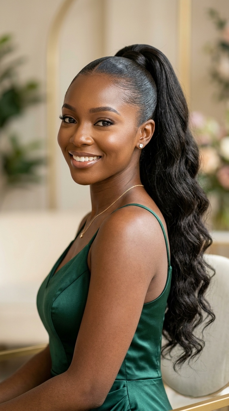 Slicked Back Ponytail with Length