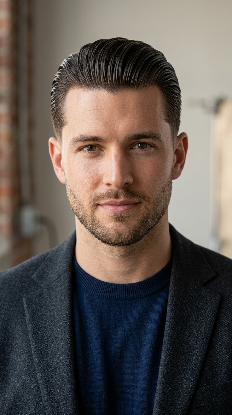 Slicked-Back Short Style