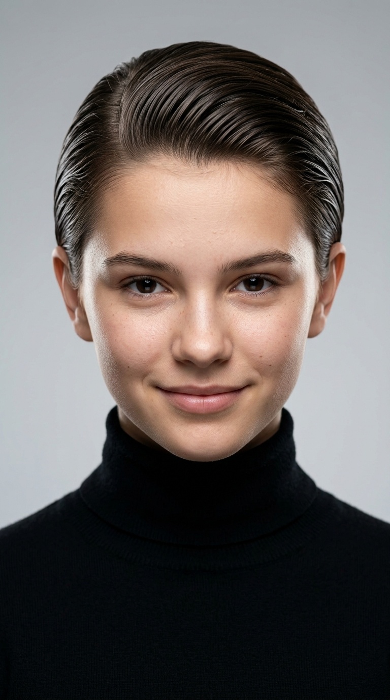 Slicked-Back Short Style
