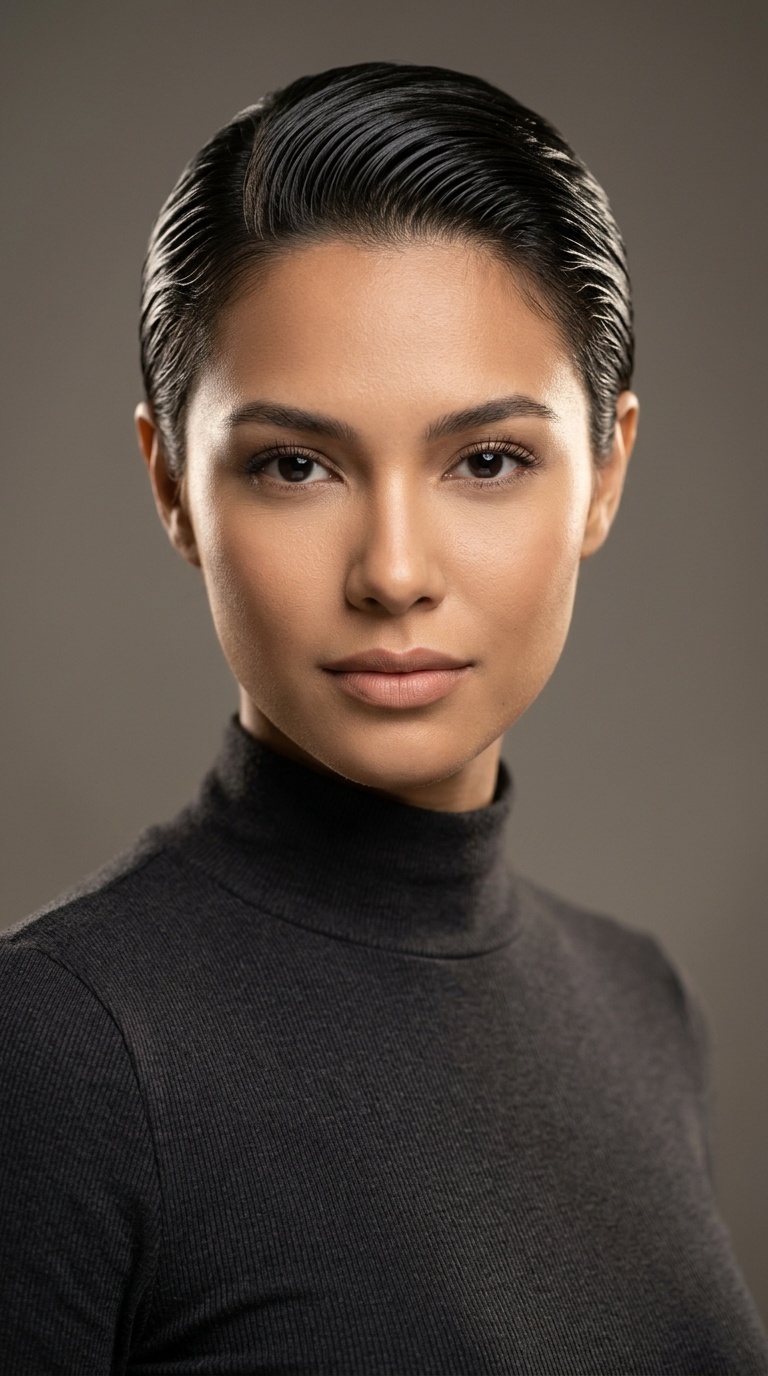 Slicked-Back Short Style