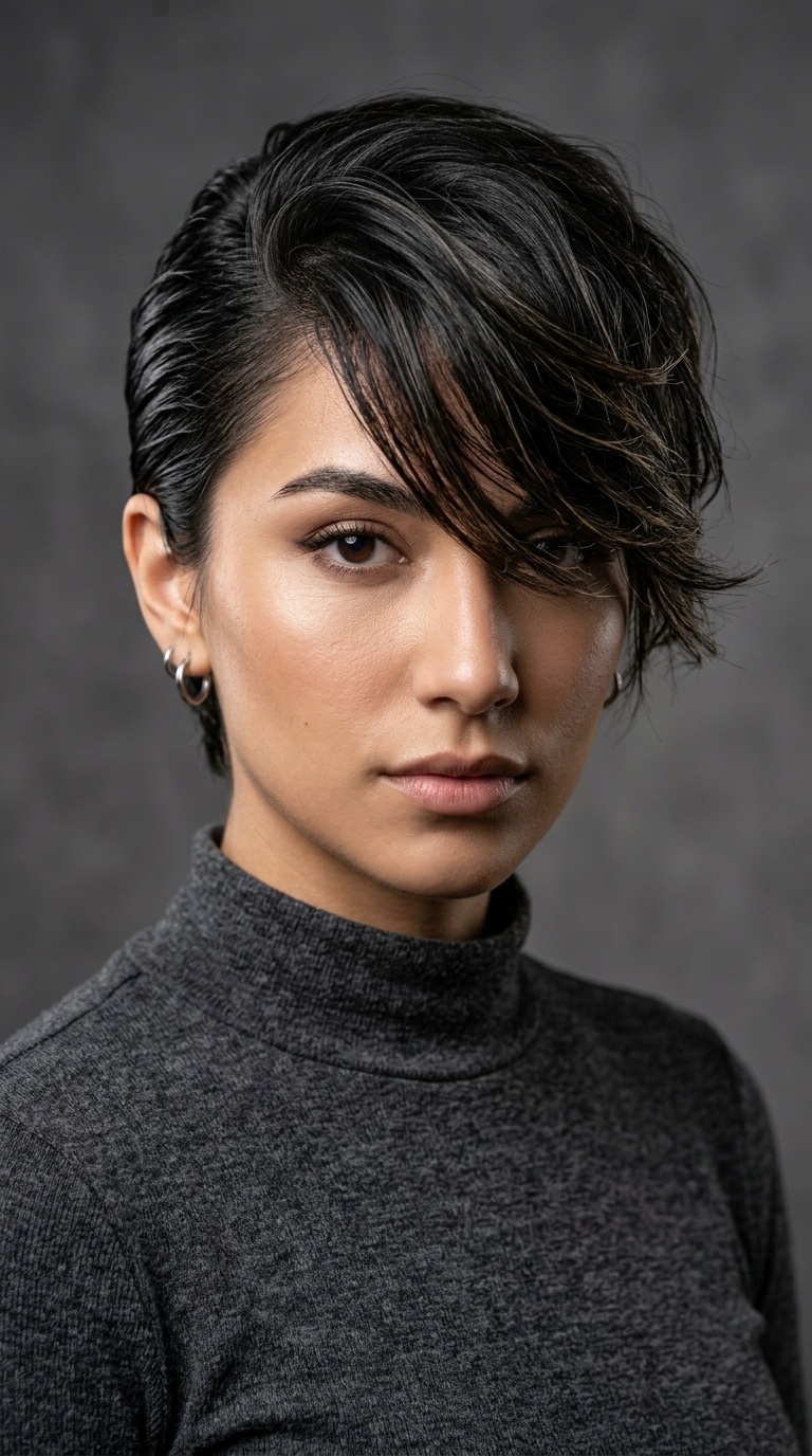 Slicked-Back Sides with Statement Fringe