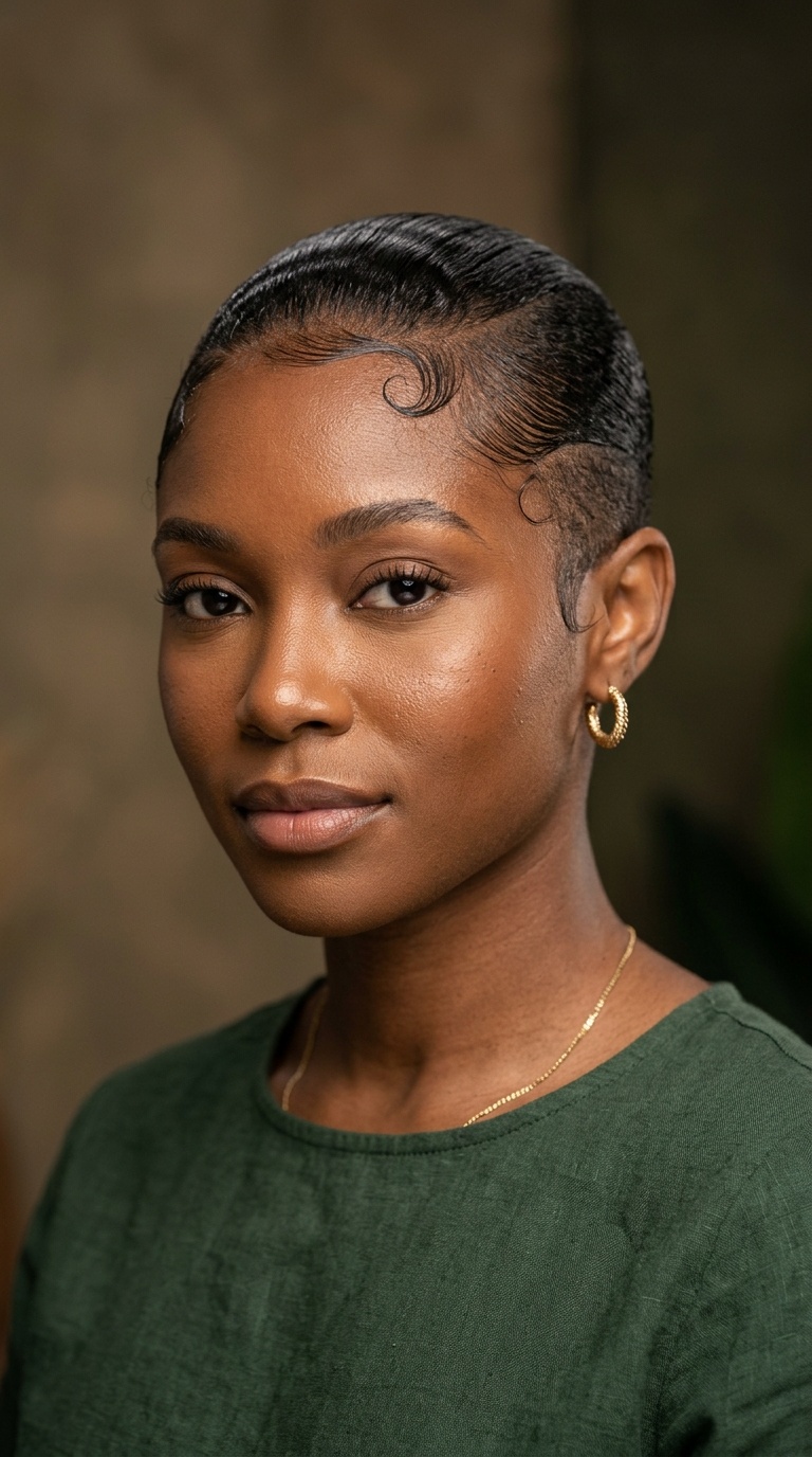 Slicked-Back Taper with Laid Edges