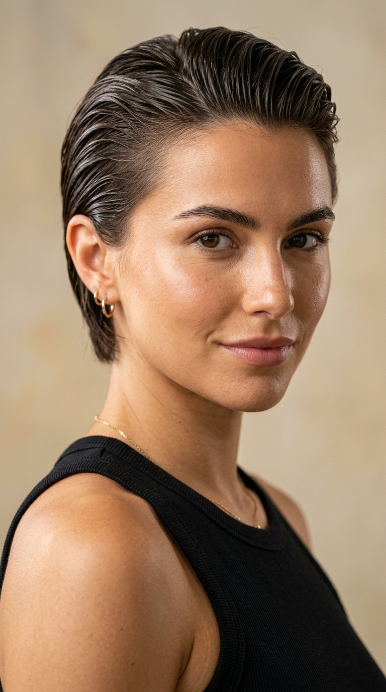 Slicked-Back Wet Look