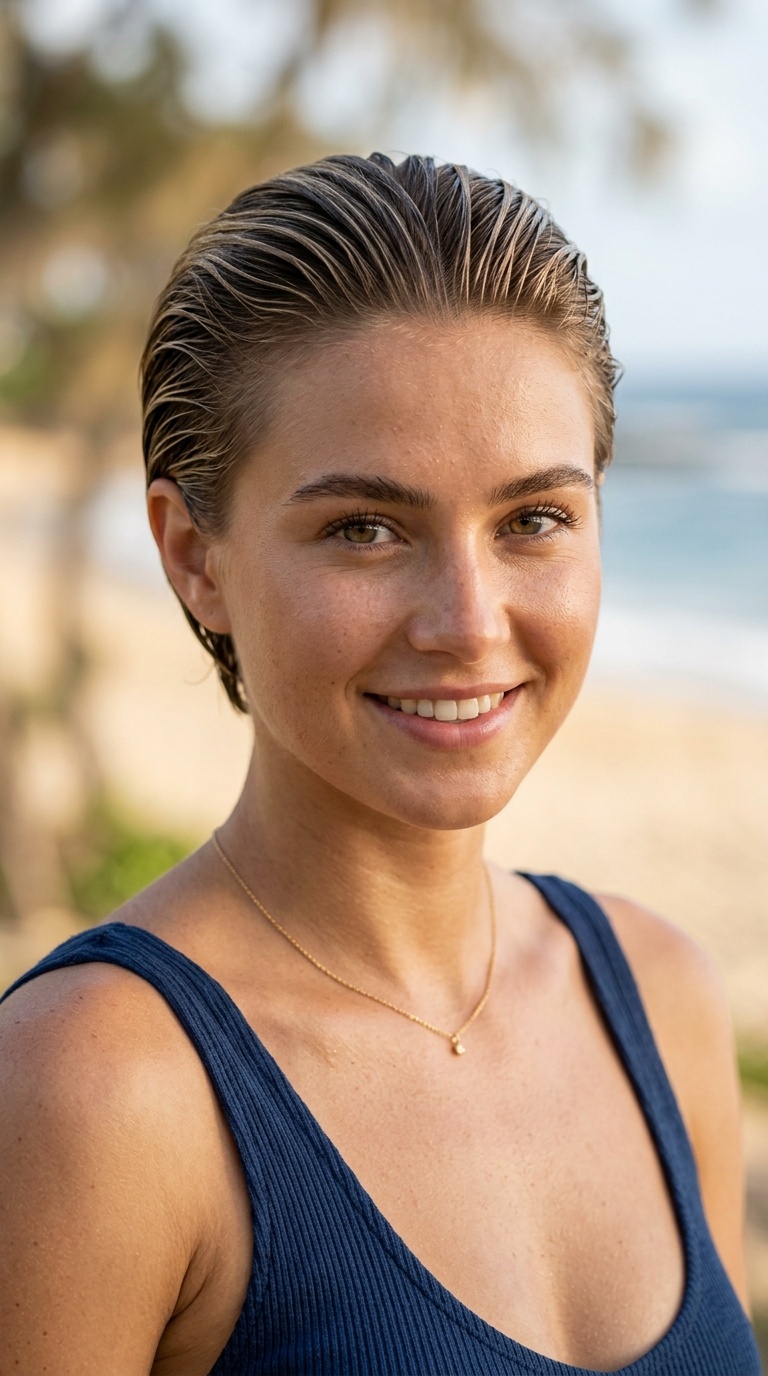Slicked-Back Wet Look