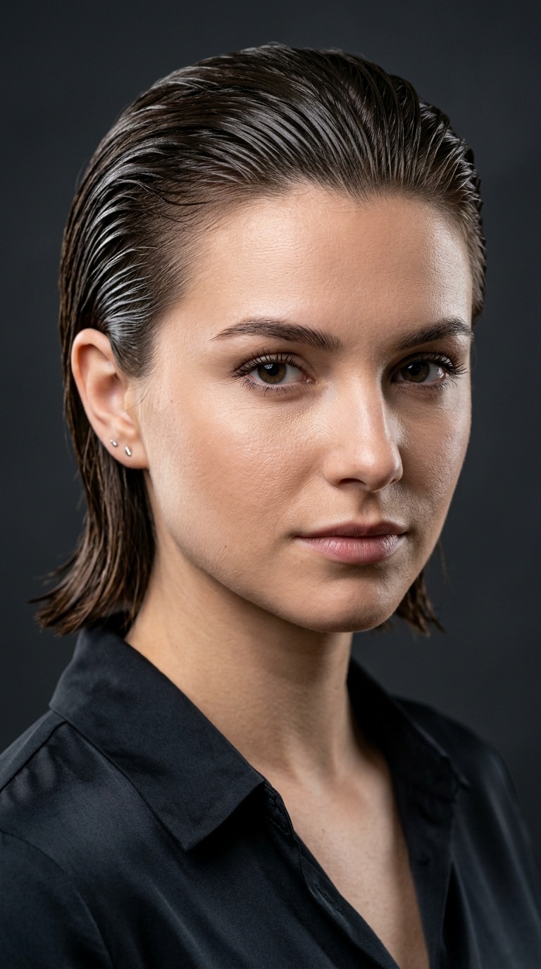 Slicked-Back Wet Look
