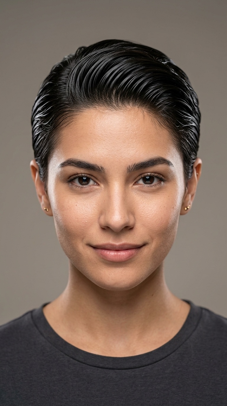 Slicked-Back Wet Look