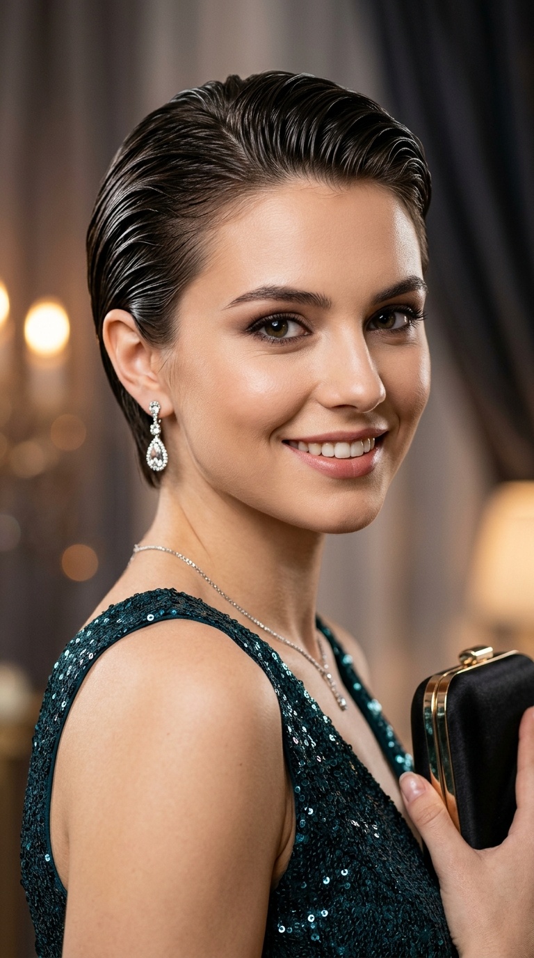Slicked-Back Wet Look
