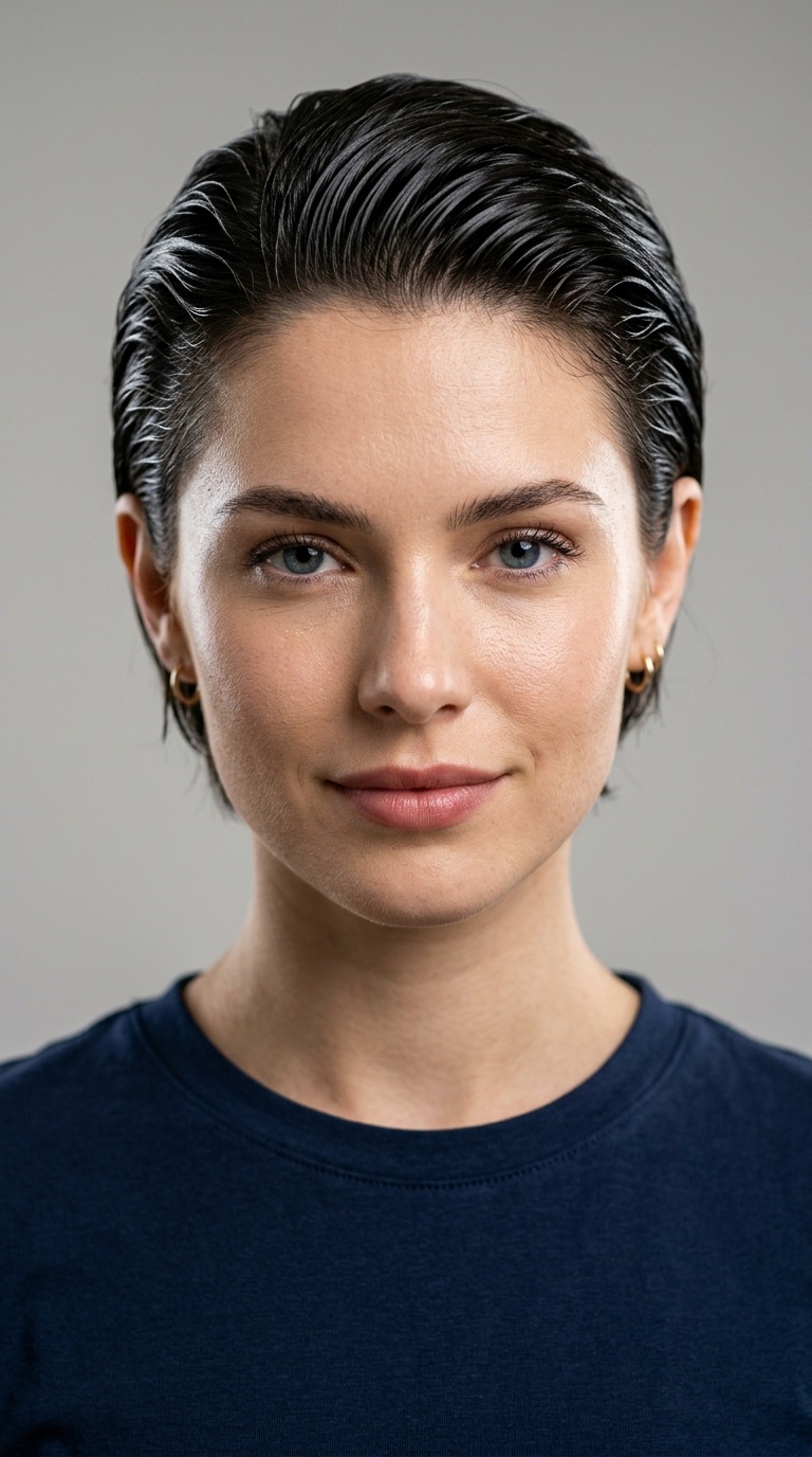 Slicked Back Wet Look
