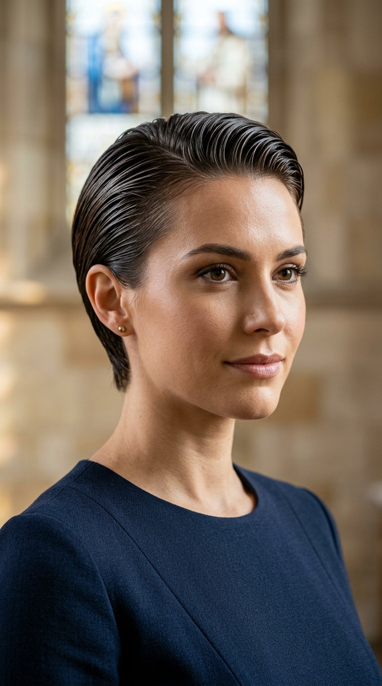 Slicked-Back Wet Look