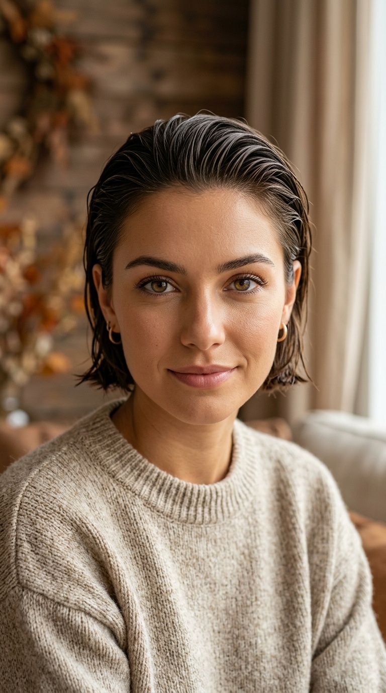 Slicked-Back Wet Look