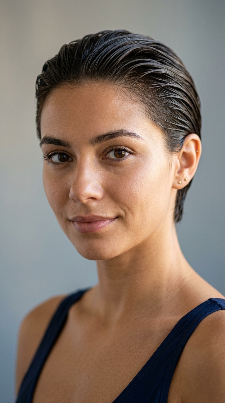 Slicked-Back Wet Look