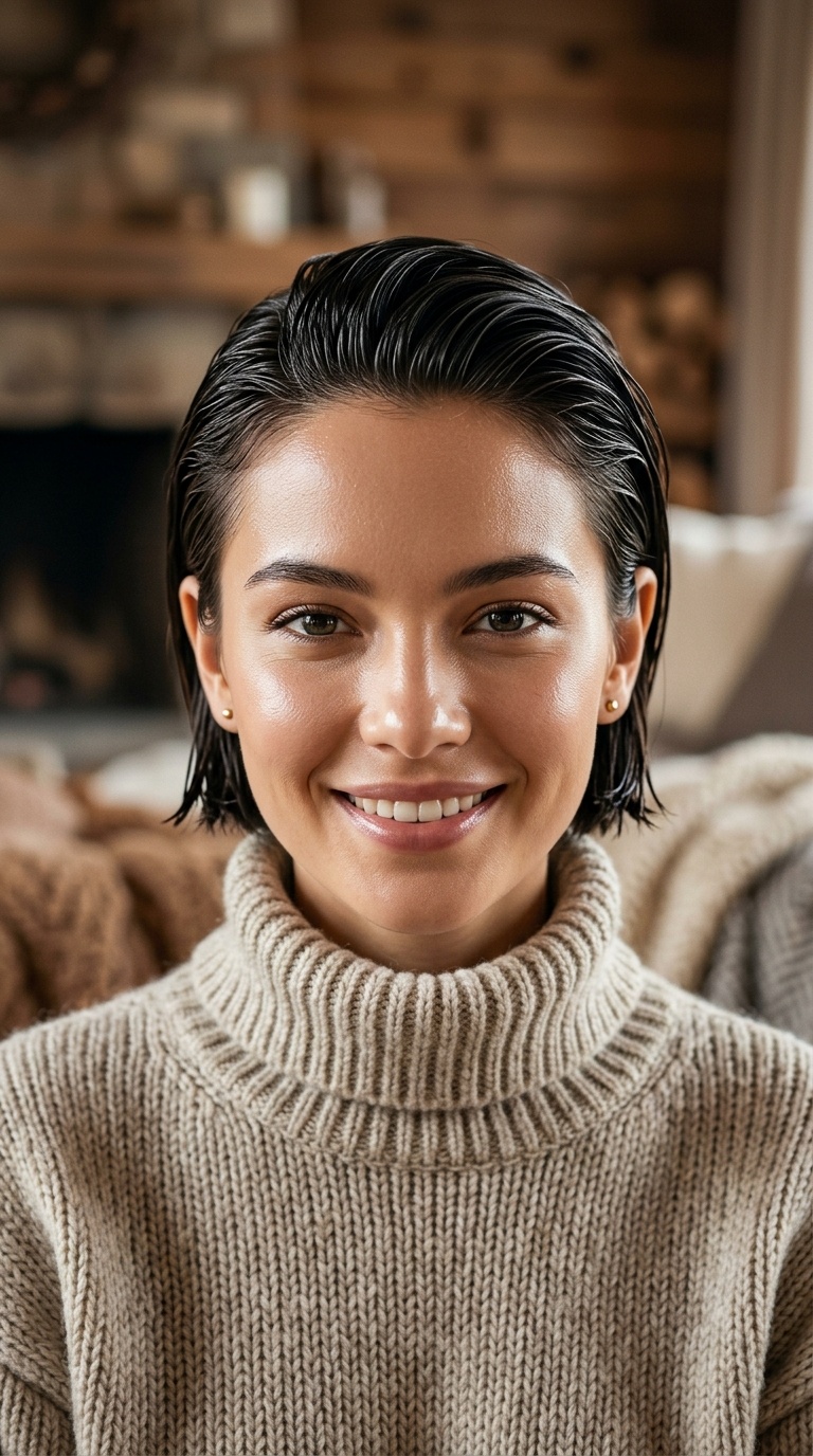 Slicked-Back Wet Look