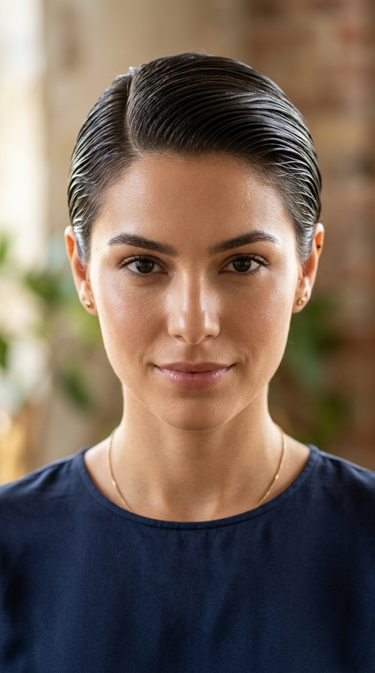Slicked-Back Wet Look