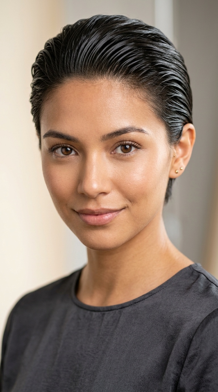 Slicked-Back Wet Look
