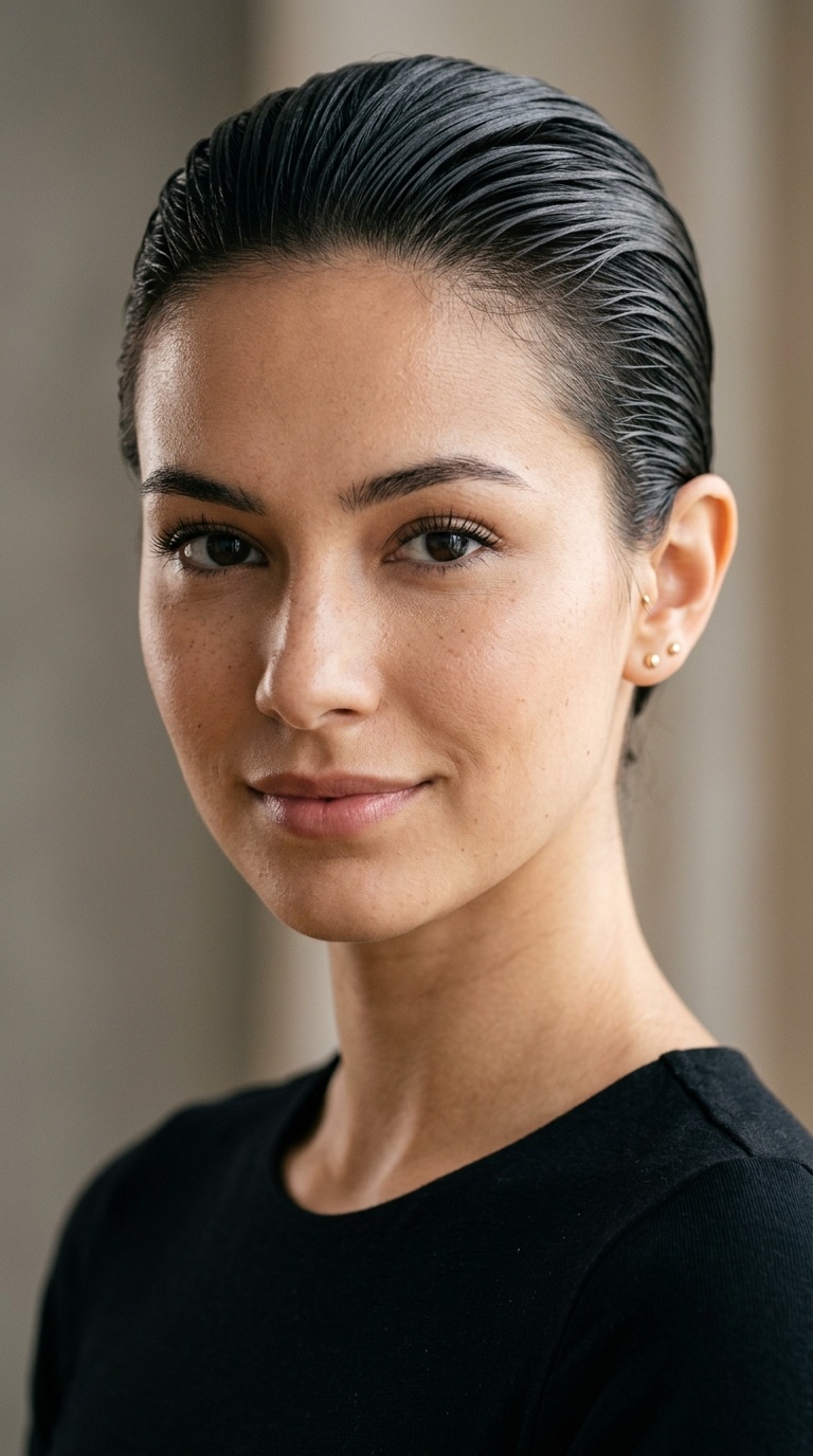 Slicked-Back Wet Look