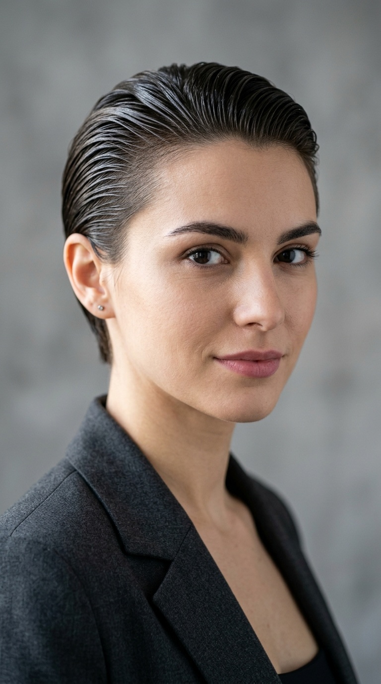 Slicked Back Wet Look