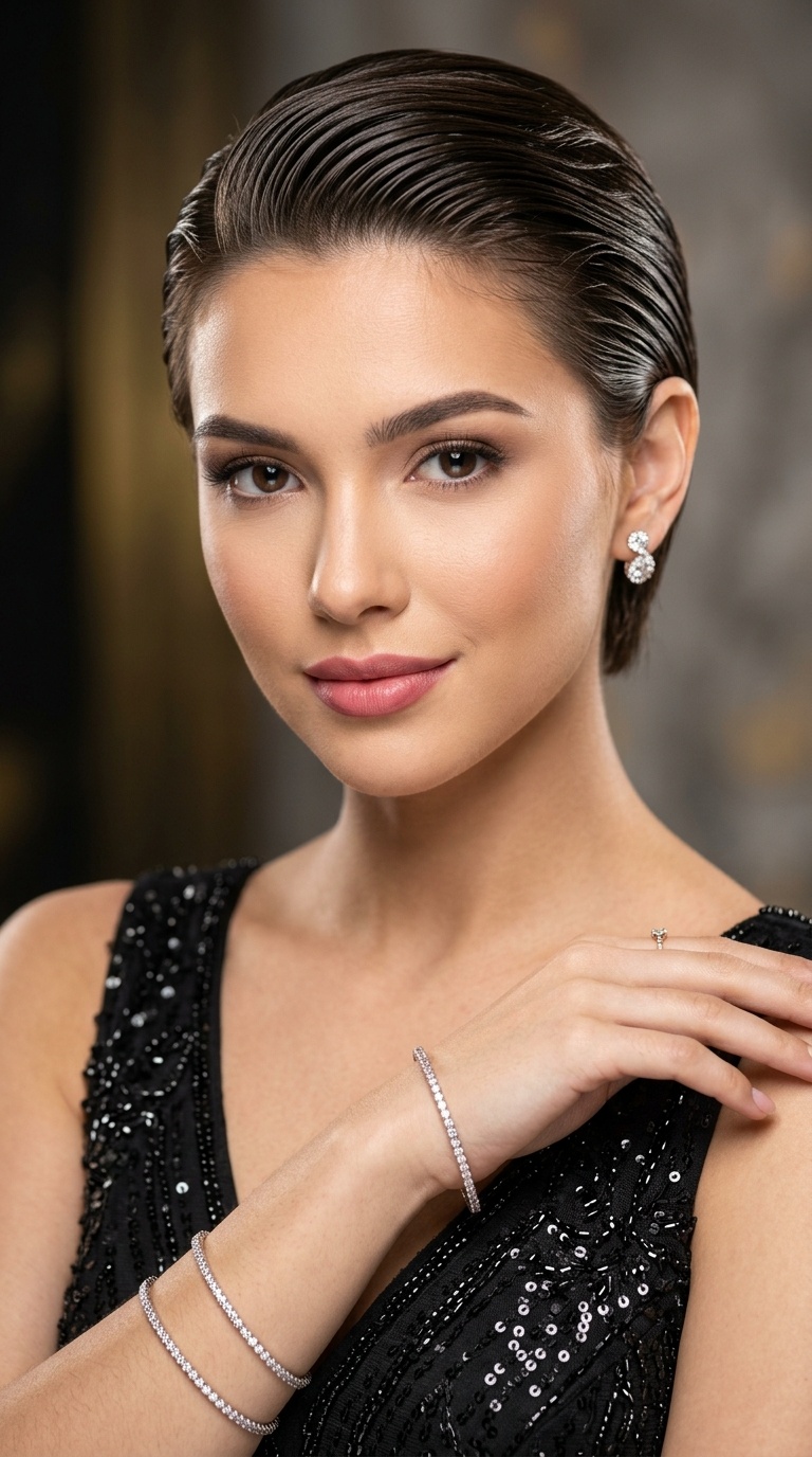 Slicked-Back Wet Look