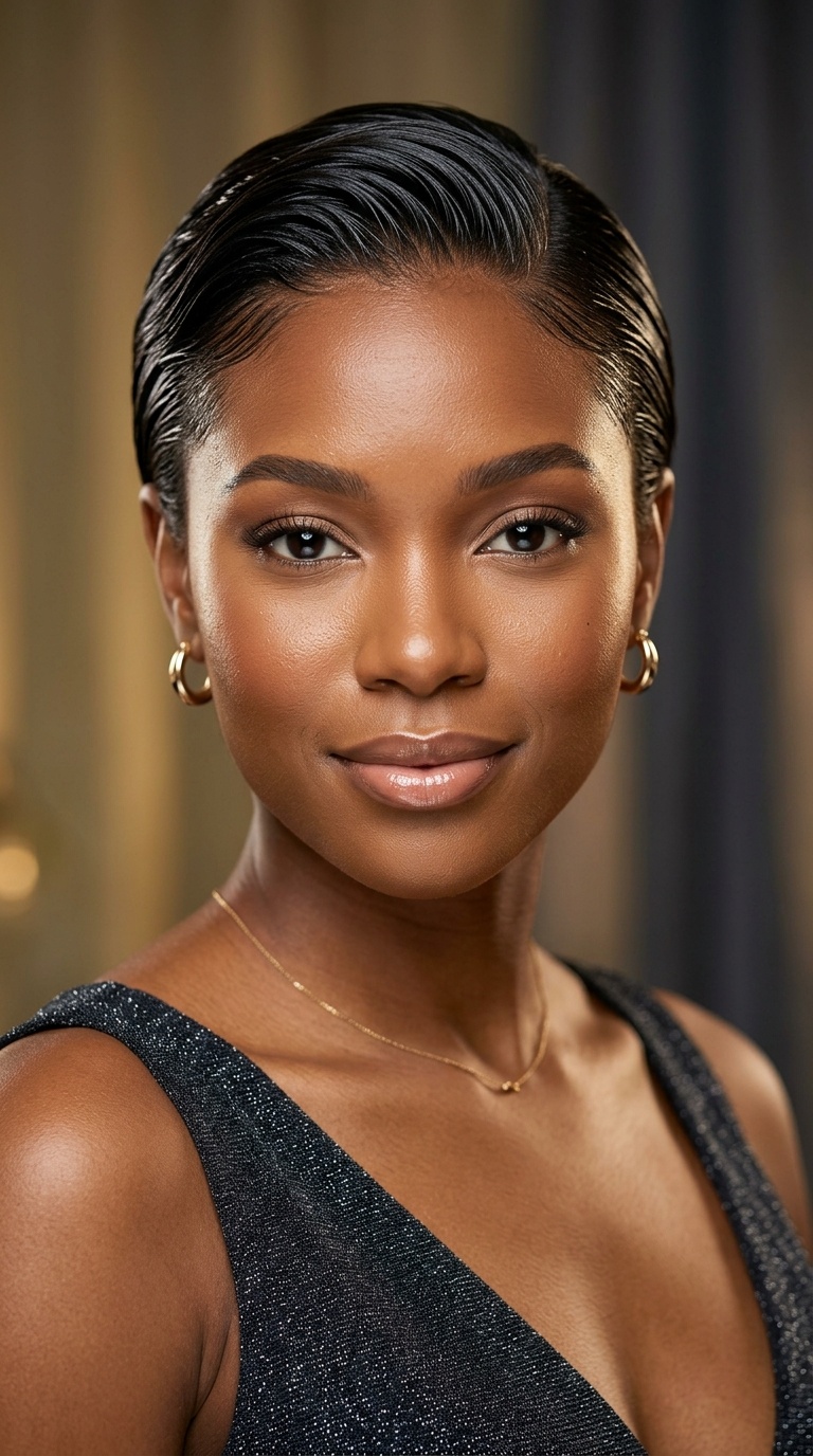 Slicked-Back Wet Look